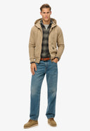 Contrast Stitch Relax Zip Hood