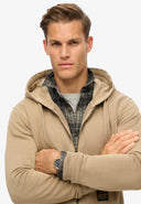Contrast Stitch Relax Zip Hood