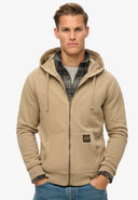Contrast Stitch Relax Zip Hood