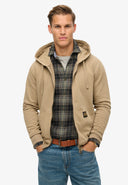 Contrast Stitch Relax Zip Hood