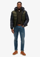 Hood Colour Block Sport Puffer