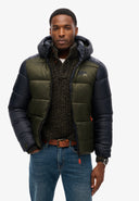 Hood Colour Block Sport Puffer