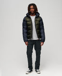 Hood Colour Block Sport Puffer